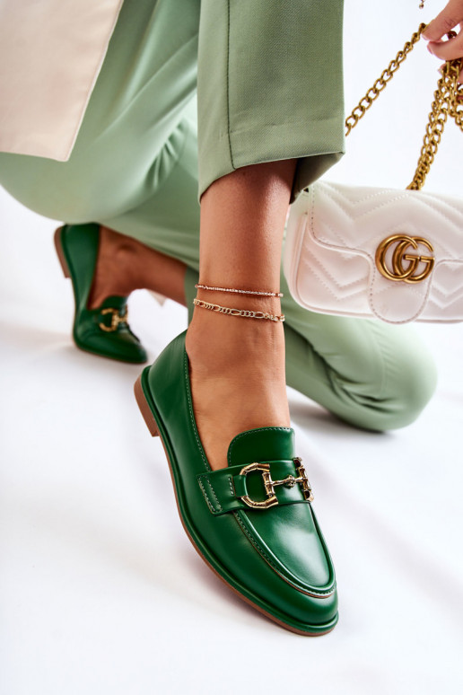 Mocasines de mujer en color verde de Coris.
