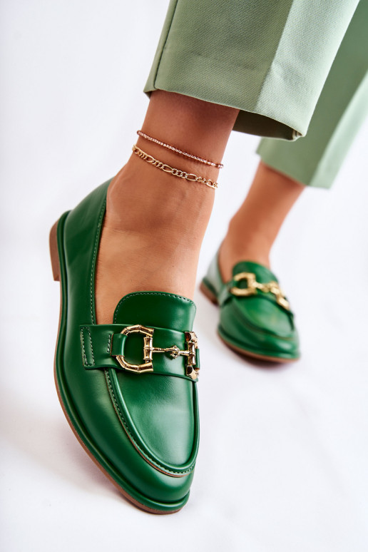 Mocasines de mujer en color verde de Coris.