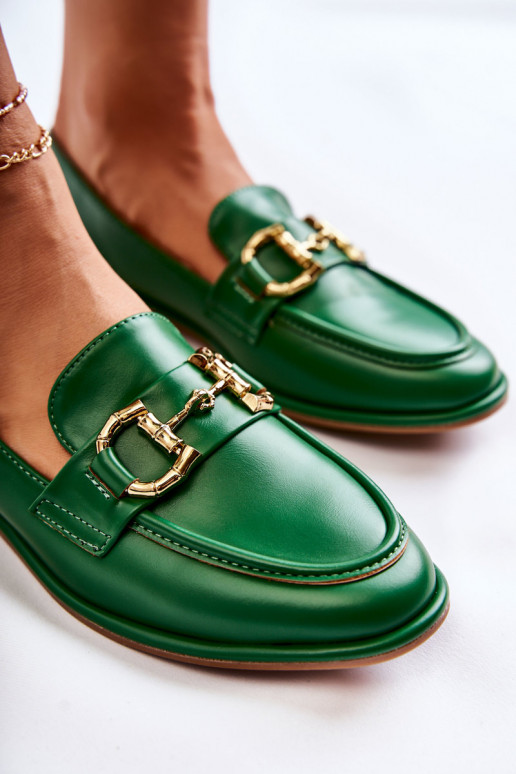 Mocasines de mujer en color verde de Coris.