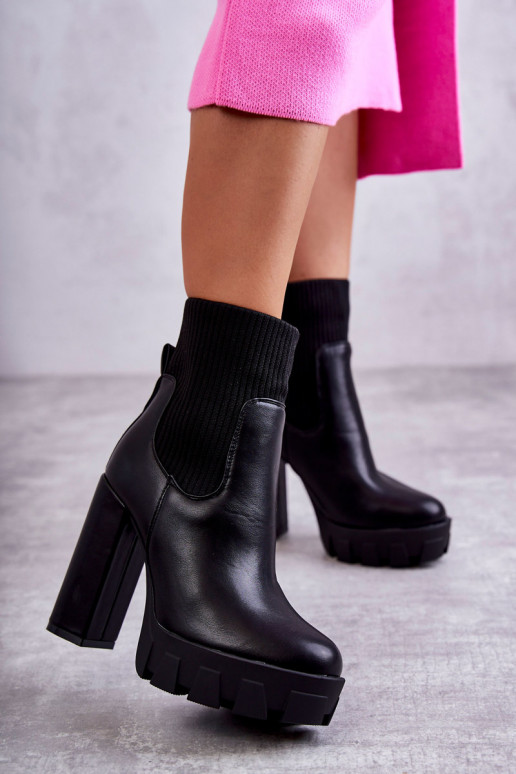 Botas de mujer tipo calcetín color negro Adalyn