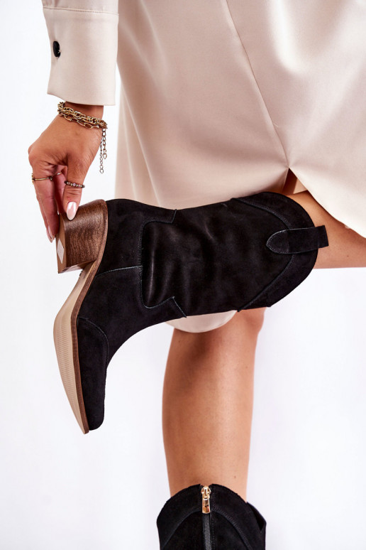 Botas cowboy ante Zapatos color negro Botas cowboy ante Zapatos color negro