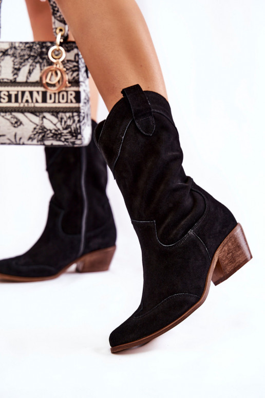 Botas cowboy ante Zapatos color negro Botas cowboy ante Zapatos color negro