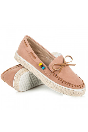 Mocasines de ante rosa