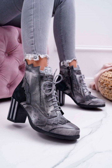 Botas de mujer en piel natural en color gris