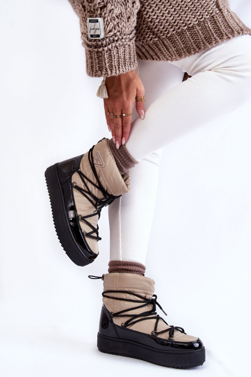 Botas de nieve con cordones negro arena Carrios