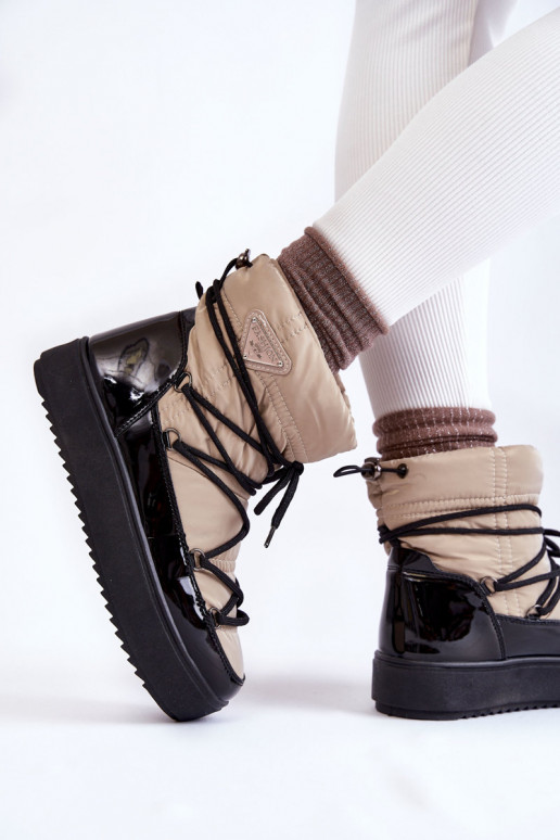 Botas de nieve con cordones negro arena Carrios