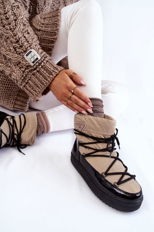 Botas de nieve con cordones negro arena Carrios