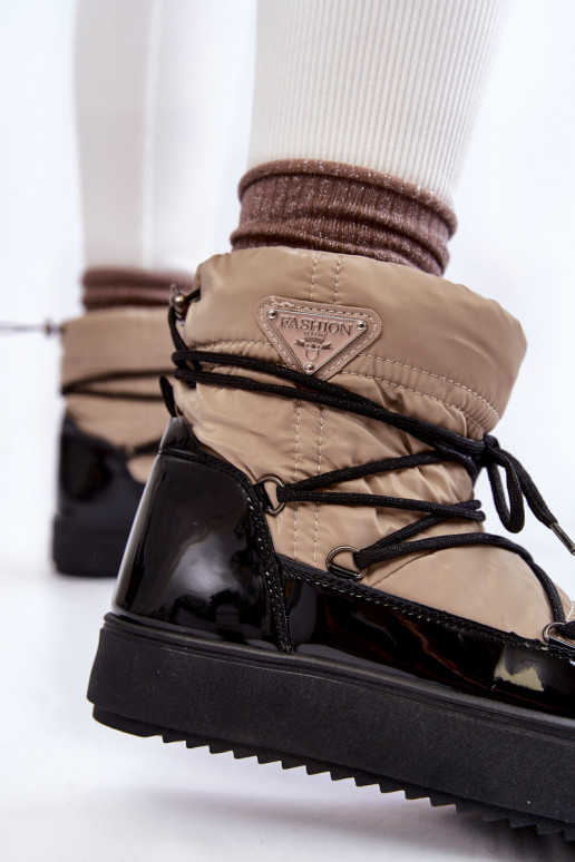 Botas de nieve con cordones negro arena Carrios