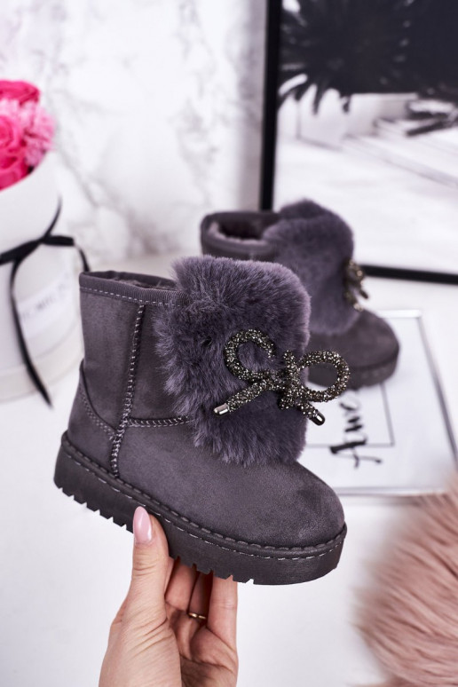 Botas de nieve infantiles con pelo interior color gris Amelia