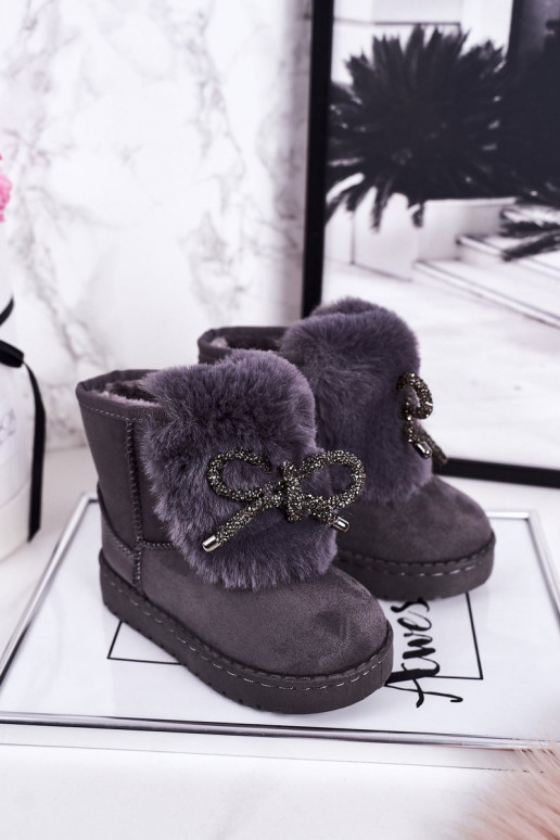 Botas de nieve infantiles con pelo interior color gris Amelia