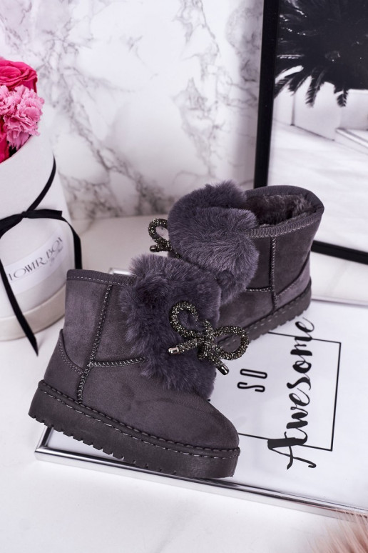 Botas de nieve infantiles con pelo interior color gris Amelia