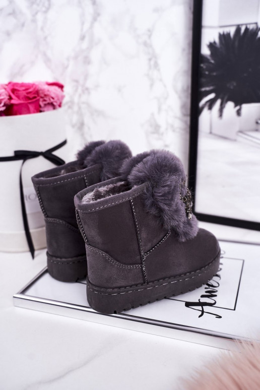 Botas de nieve infantiles con pelo interior color gris Amelia