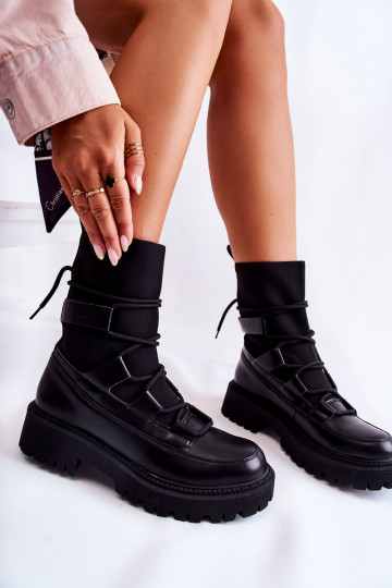 Botas negras macizas con suela tipo calcetín Fallor 2