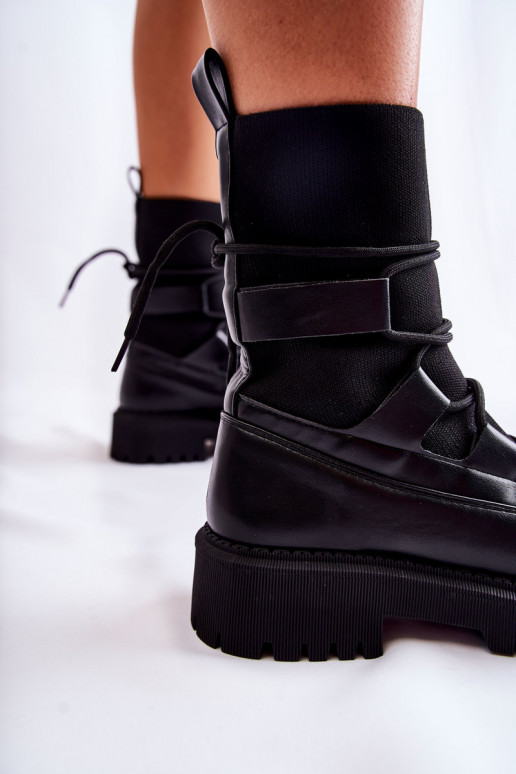 Botas negras macizas con suela tipo calcetín Fallor