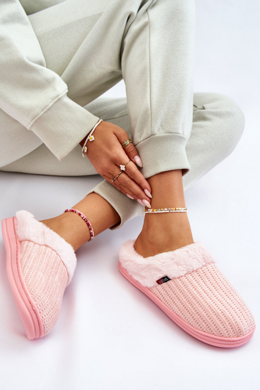 Chanclas de mujer con pelo rosa Leriss