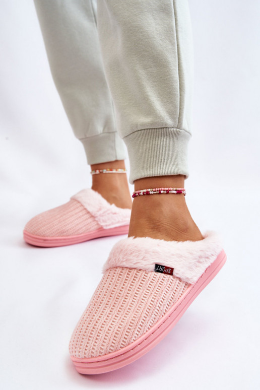 Chanclas de mujer con pelo rosa Leriss