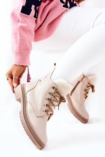 Botines de mujer Khaleni en color beige 2