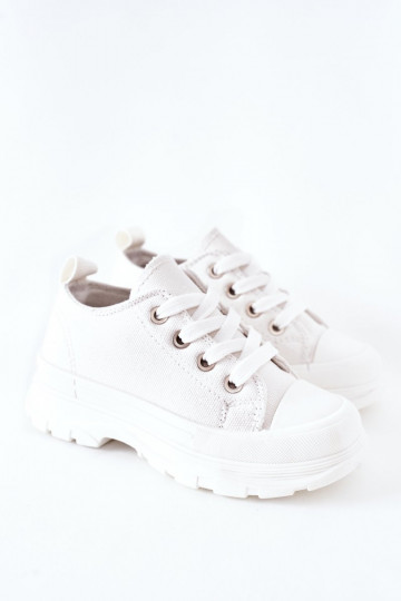 Zapatillas de ocio infantil con plataforma en color blanco Travel Time 2