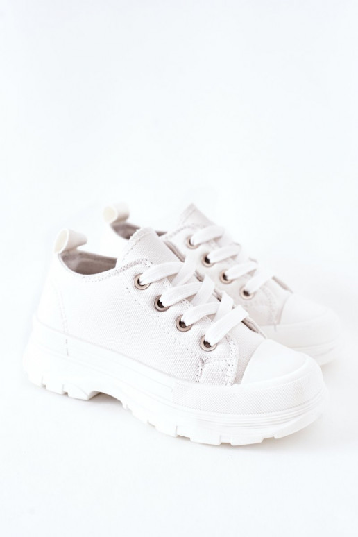 Zapatillas de ocio infantil con plataforma en color blanco Travel Time