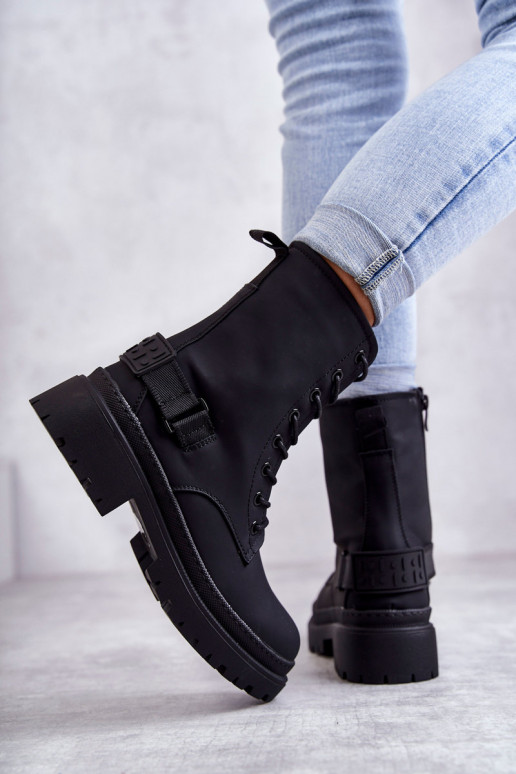 Botas calentitas con cremalleras en color negro Fabiola