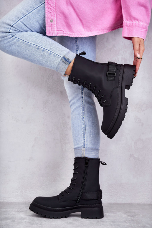 Botas calentitas con cremalleras en color negro Fabiola