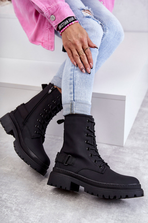 Botas calentitas con cremalleras en color negro Fabiola