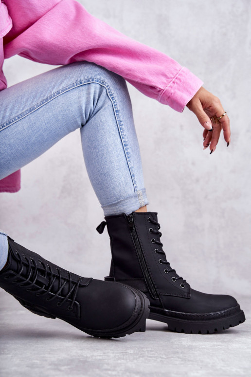 Botas calentitas con cremalleras en color negro Fabiola