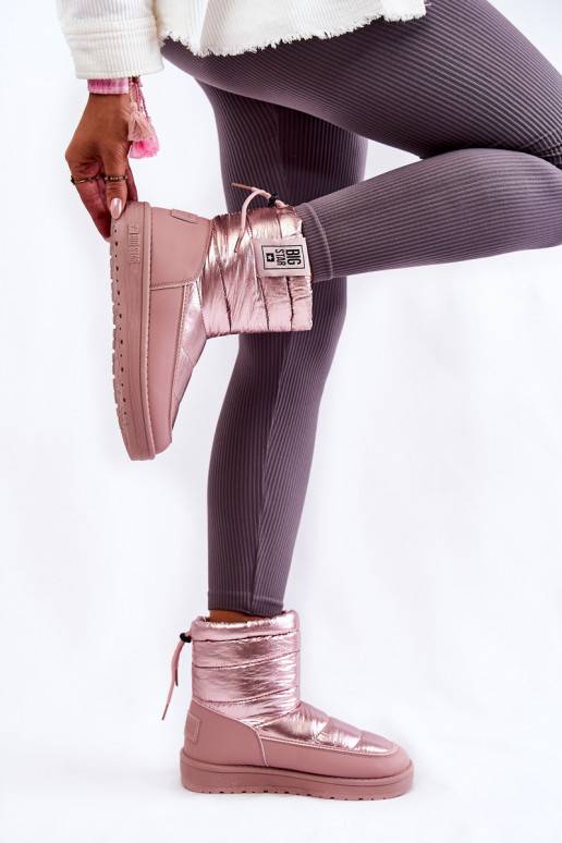 Botas de nieve calentadas rosas Big Star para mujer