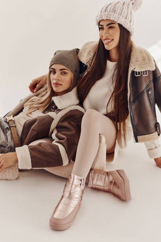 Botas de nieve calentadas rosas Big Star para mujer