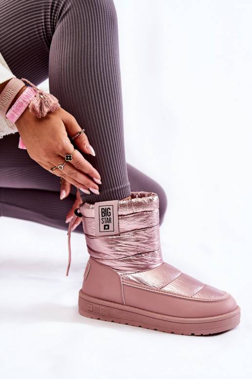 Botas de nieve calentadas rosas Big Star para mujer