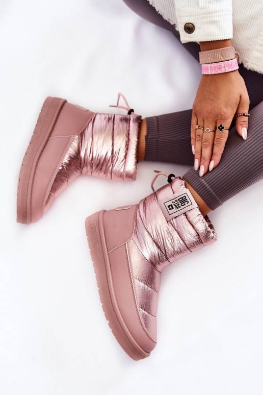 Botas de nieve calentadas rosas Big Star para mujer