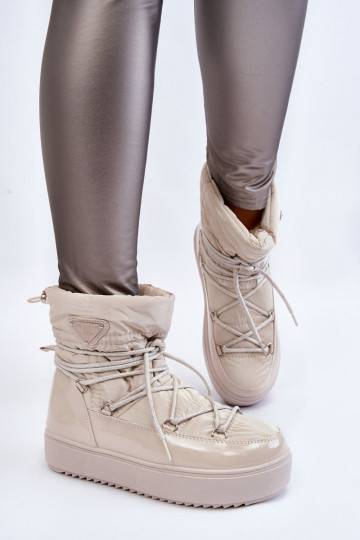 Botas de nieve con cordones y calefacción para mujer Carrios Ivory