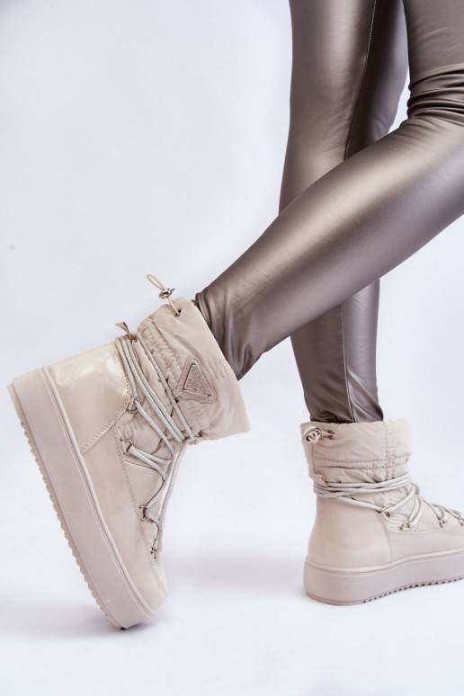 Botas de nieve con cordones y calefacción para mujer Carrios Ivory