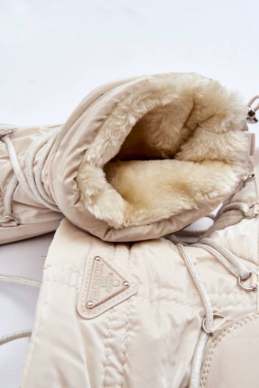 Botas de nieve con cordones y calefacción para mujer Carrios Ivory