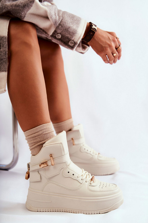 Zapatillas deportivas calefactables beige Lexa