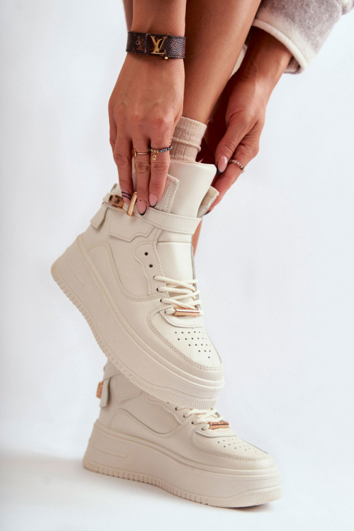 Zapatillas deportivas calefactables beige Lexa