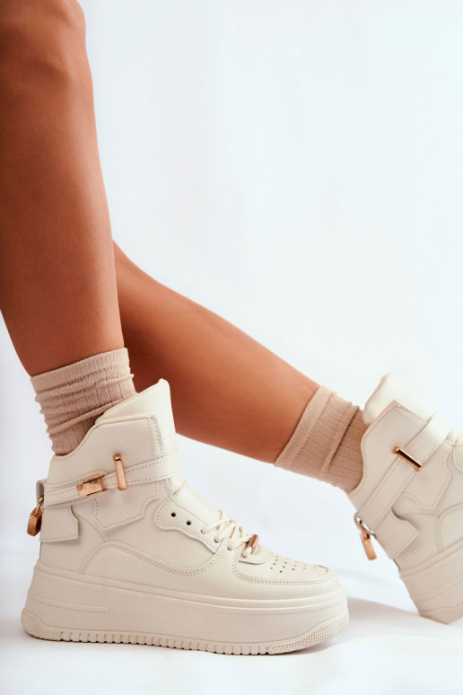 Zapatillas deportivas calefactables beige Lexa
