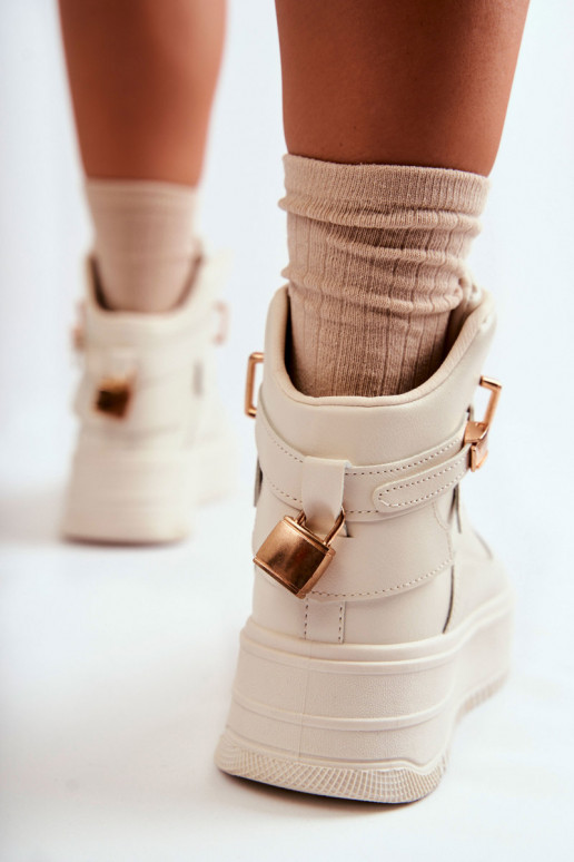Zapatillas deportivas calefactables beige Lexa