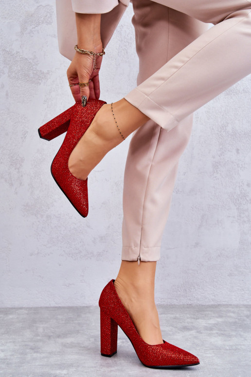 Zapatos tacón rojo brillante Elmira