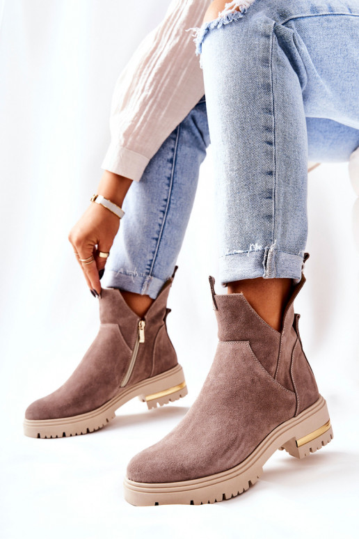 Botas calefactables en color capuchino Cut Out Tanya