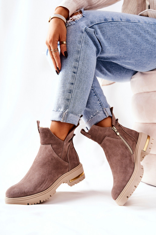 Botas calefactables en color capuchino Cut Out Tanya