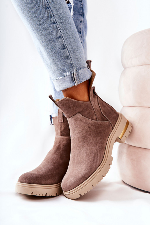 Botas calefactables en color capuchino Cut Out Tanya