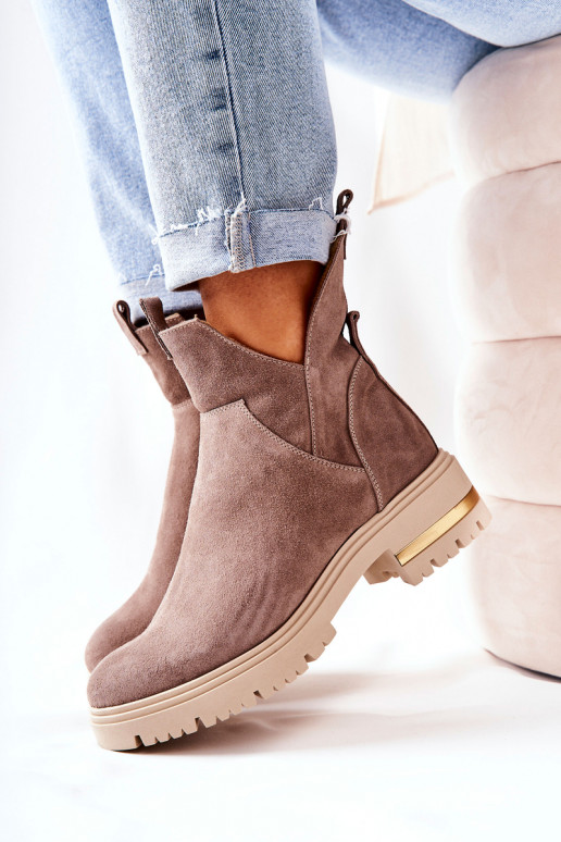 Botas calefactables en color capuchino Cut Out Tanya