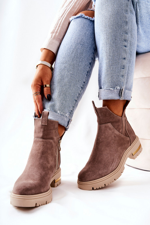 Botas calefactables en color capuchino Cut Out Tanya