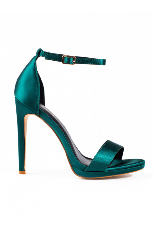 sandalias verdes con tacón fino Shelovet