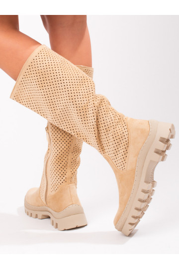 Zapatos largos para mujer Potocki color beige 2