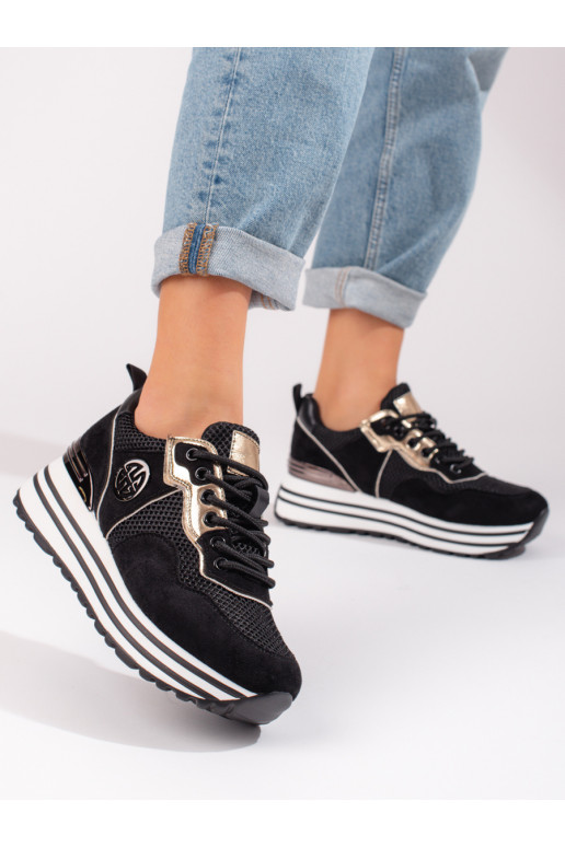 Zapatos casual de mujer Potocki en color negro con cordones