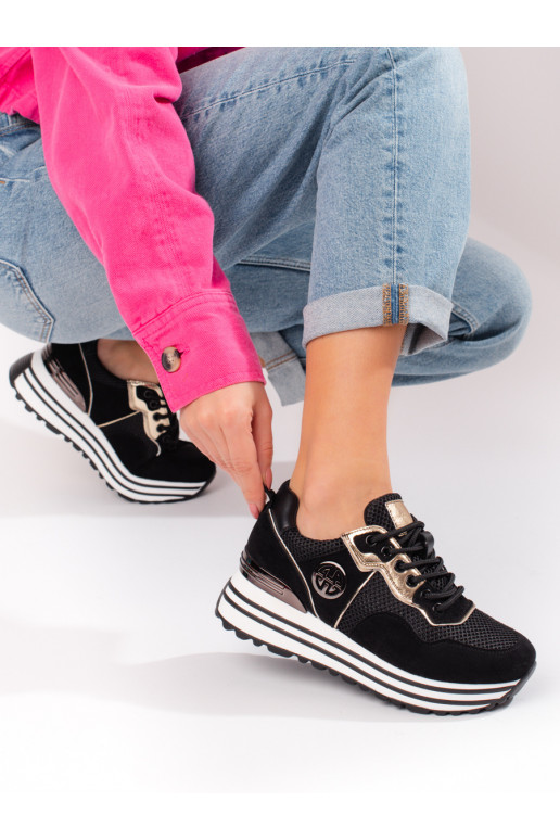 Zapatos casual de mujer Potocki en color negro con cordones