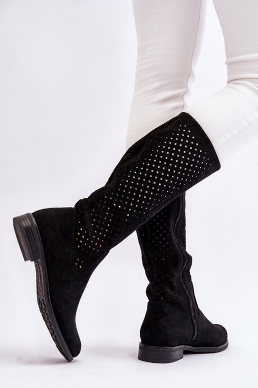 Botas largas de ante color negro Savannah