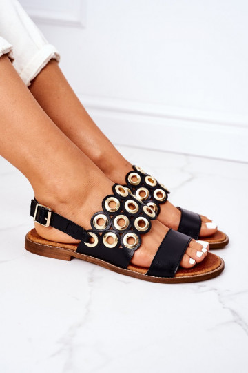Sandalias caladas negras Zapatos para mujer 2
